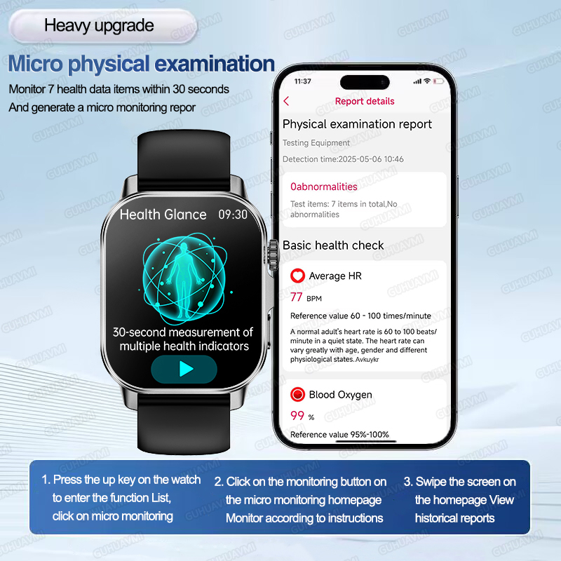 New Health Care AI Doctor Accu - Smartwatch Watches For Men Digital 评论和价格