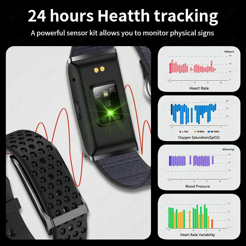LIGE Smart Watch Heart Rate Bl - Smartwatch Watches For Men Digital 评论和价格